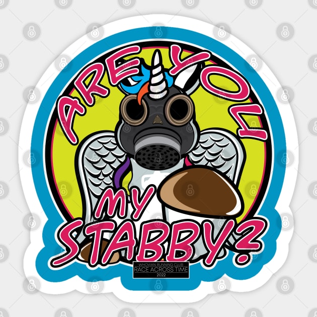 Are You My Stabby? Sticker by Fanthropy Running Clubs